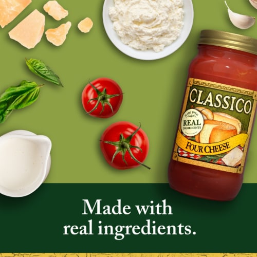 Classico Four Cheese Spaghetti Pasta Sauce Perspective: back