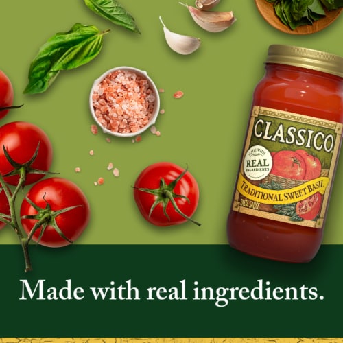 Classico Traditional Sweet Basil Spaghetti Pasta Sauce Perspective: back