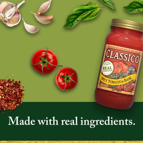 Classico Spicy Tomato & Basil Spaghetti Pasta Sauce Perspective: back