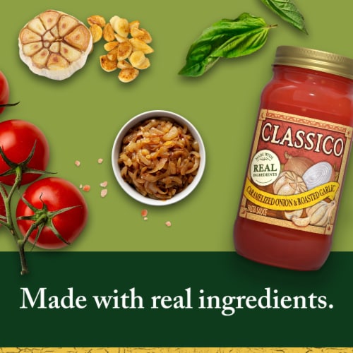 Classico Caramelized Onion & Roasted Garlic Spaghetti Pasta Sauce Perspective: back
