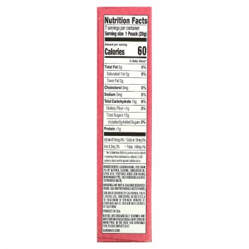 Sun-Maid® Sour Strawberry Fruity Golden Raisin Snacks Perspective: back