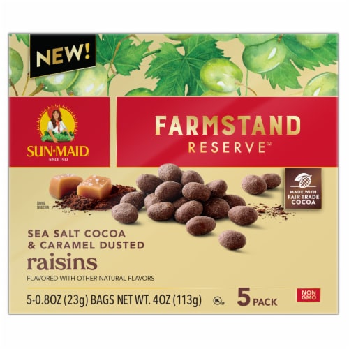 Sun-Maid® Farmstand Reserve™ Sea Salt Chocolate Carmel Raisins Perspective: back