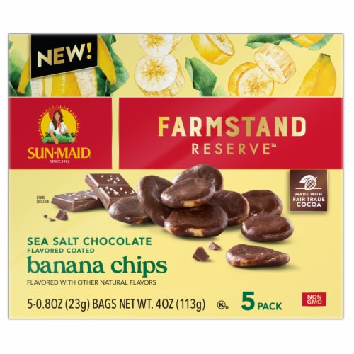 Sun-Maid® Farmstand Reserve Sea Salt Chocolate Banana Chips Perspective: back