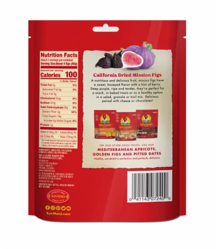 Sun-Maid® California Dried Mission Figs Perspective: back