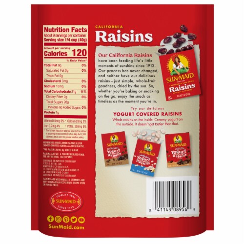 Sun-Maid® Mixed Jumbo Raisins Perspective: back