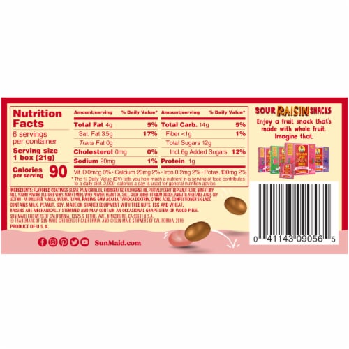 Sun-Maid® PB&J Yogurt Covered Raisins, 6 ct / 0.75 oz - Fry’s Food Stores