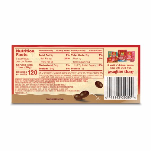 Sun-Maid® Dark Chocolate Yogurt Flavored Raisin Snacks Perspective: back