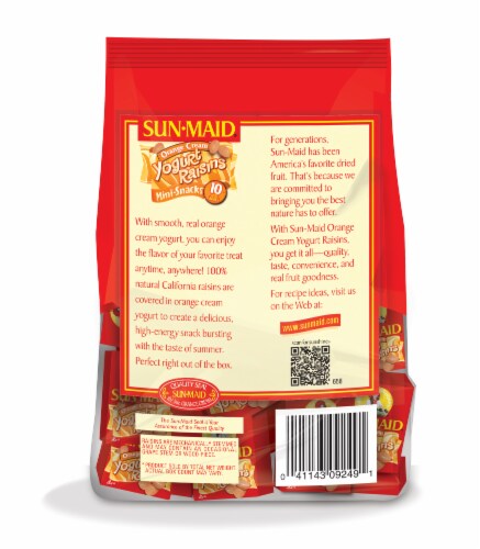 Sun-Maid Orange Cream Yogurt Mini Snack Raisin Boxes Perspective: back