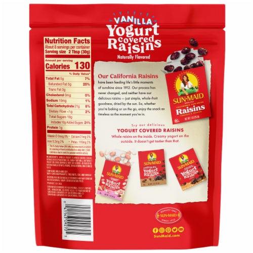 Sun-Maid® Vanilla Yogurt Covered Raisins Perspective: back
