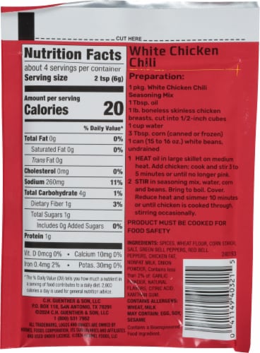 Hormel™ White Chicken Chili Seasoning Mix Perspective: back