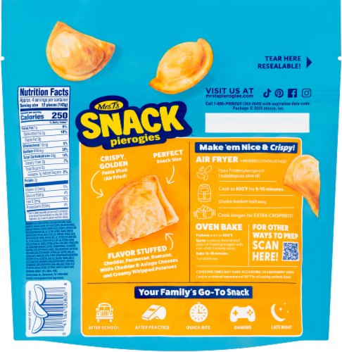 Mrs. T's Snack Pierogies Perspective: back