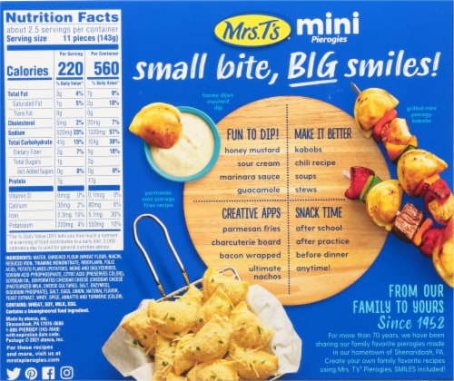 Mrs. T's Mini Classic Cheddar Pierogies Perspective: back