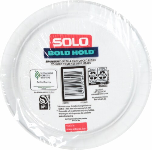Solo® Bold Hold ™ 8.5 Inch Round Paper Plates Perspective: back