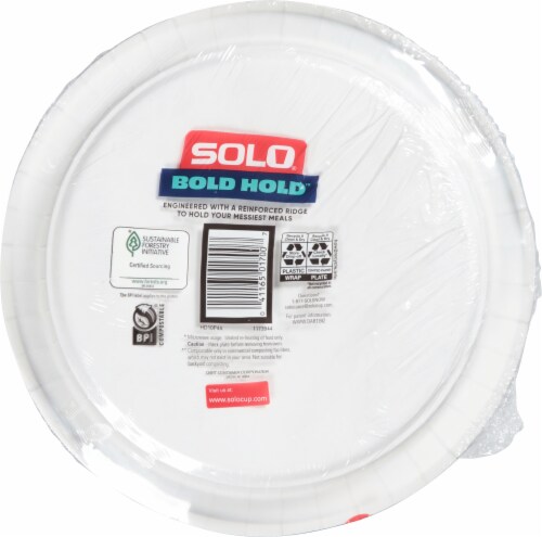 Solo® Bold Hold™ 10 Inch Round Paper Plates Perspective: back