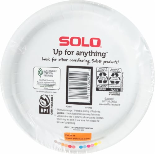 Solo® Decorated 8.5-Inch Assorted Plates Perspective: back