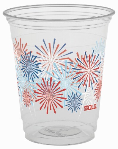 Solo® Stars and Fireworks Plastic Cups Perspective: back