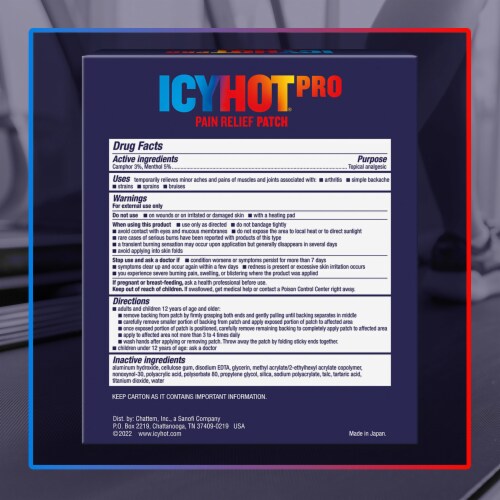 Icy Hot Pro No-Mess Pain Relief Camphor and Menthol Patches Perspective: back