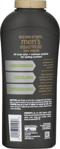 Gold Bond Ultimate Refresh 360 Scent Men's Essentials Body Powder Perspective: back
