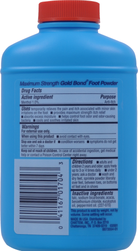 Gold Bond Medicated Maximum Strength Foot Powder Perspective: back