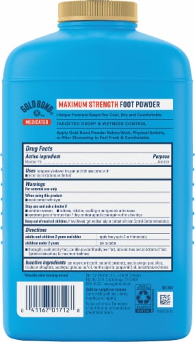 Gold Bond Medicated Maximum Strength Foot Powder Perspective: back