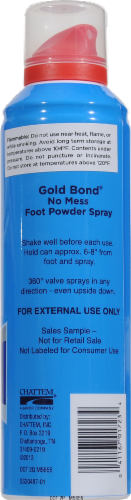 Gold Bond No Mess Foot Powder Spray Fresh Scent 2x Odor Absorbing Power Perspective: back