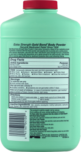 Gold Bond Extra Strength Triple Action Relief Body Powder Perspective: back