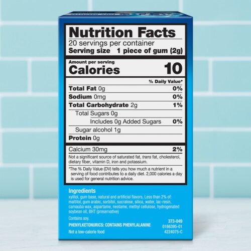 ACT Dry Mouth Gum Moisturizing with Xylitol Soothes Freshens & Stimulates in Soothing Mint Perspective: back