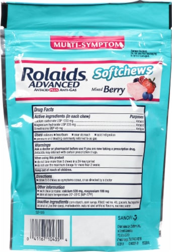 Rolaids® Advanced Mixed Berry Softchews Perspective: back