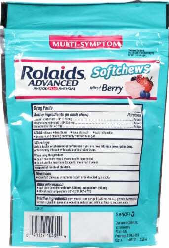 Rolaids® Advanced Mixed Berry Softchews Perspective: back