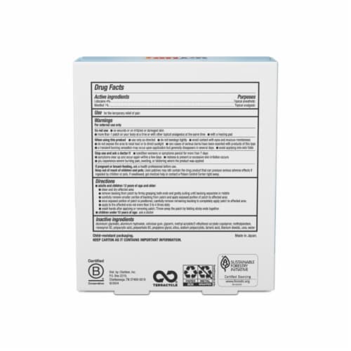 Icy Hot Max Strength Fast Pain Relief Lidocaine Patches Perspective: back