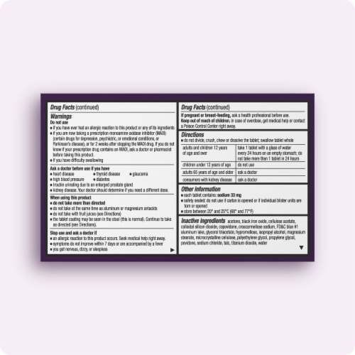 Allegra D 24-Hour Non-Drowsy Allergy Congestion Relief Antihistamine Tablets with Pseudoephedrine Perspective: back