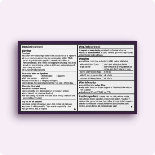 Allegra D 24-Hour Non-Drowsy Allergy Congestion Relief Antihistamine Tablets with Pseudoephedrine Perspective: back