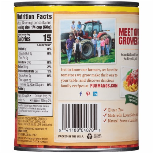 Furmano's® Crushed Tomatoes Perspective: back