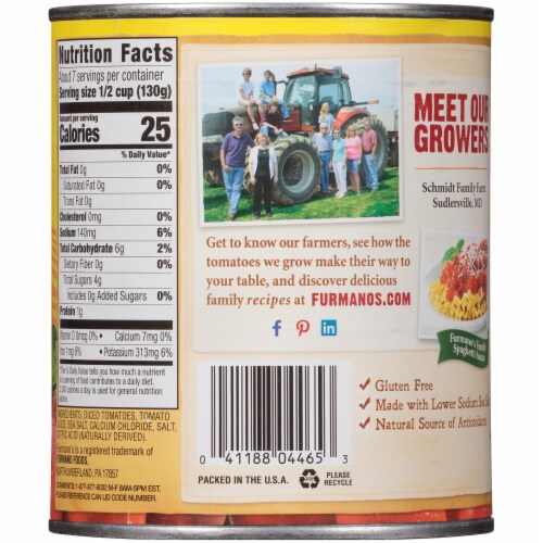 Furmano's® Diced Tomato Perspective: back