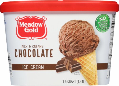 Meadow Gold Chocolate Ice Cream Tub Perspective: back
