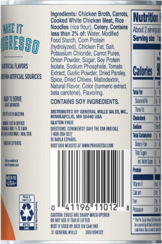 Progresso™ Gluten Free Chicken & Rice Noodle Soup Perspective: back