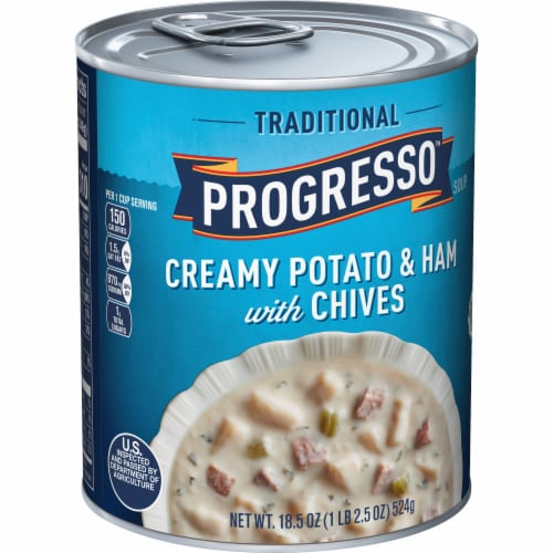 Progresso Traditional Creamy Potato Ham with Chives Soup Perspective: back
