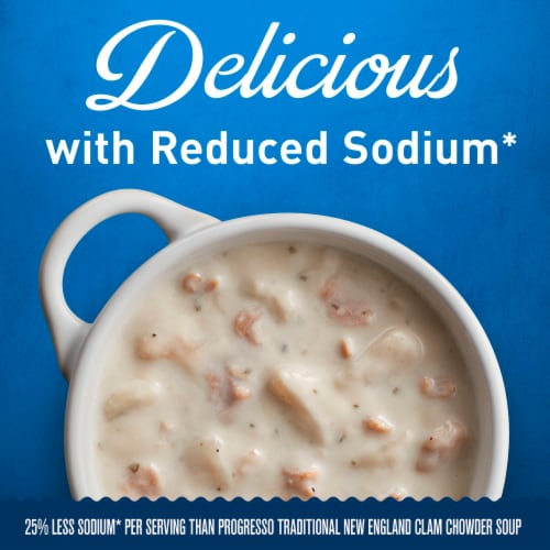 Progresso Reduced Sodium New England Clam Chowder Canned Soup Perspective: back