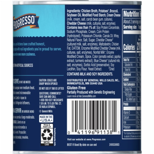 Progresso Traditional Potato Broccoli & Cheese Chowder Perspective: back