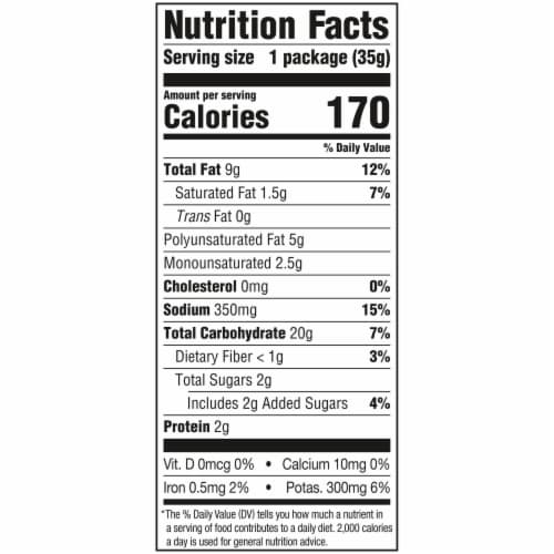 Jays® Ridges Potato Chips, Smoky BBQ, 1.25 Oz Snack Bag Perspective: back