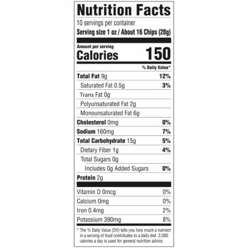 Jays® Original Potato Chips, 10 Oz Bag Perspective: back