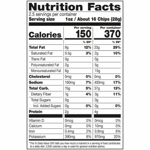 Jays® Original Potato Chips, 2.5 oz Perspective: back