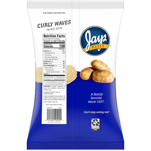 Jays® Curly Waves Potato Chips Perspective: back