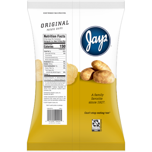 Jays® Original Potato Chips Perspective: back