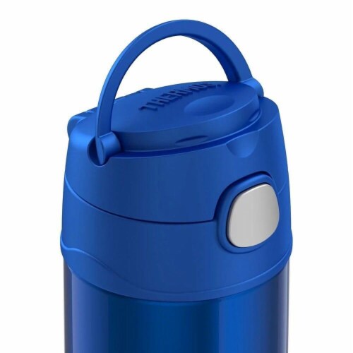 SS Vac Insulated 12 oz Straw Bottle Blue Perspective: back