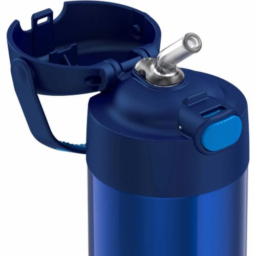 Thermos® FUNtainer Stainless Steel Bottle - Navy Perspective: back