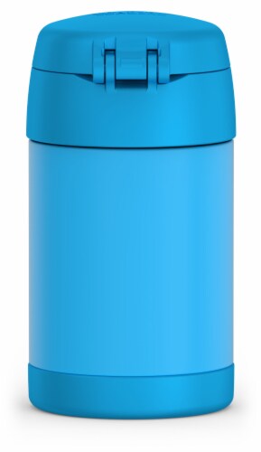 Thermos Stainless Steal Food Jar with Folding Spoon-Blue Perspective: back