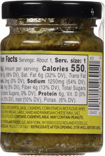 Roland Pesto Basil Sauce Perspective: back