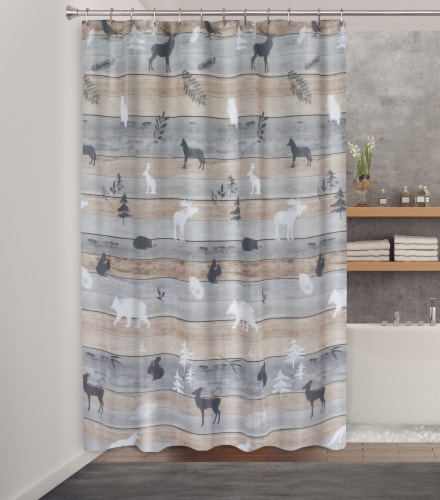 HD Designs® Underwood Fabric Shower Curtain Perspective: back