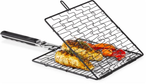 HD Designs Grill Non-Stick Flex Basket With Folding Handle Perspective: back